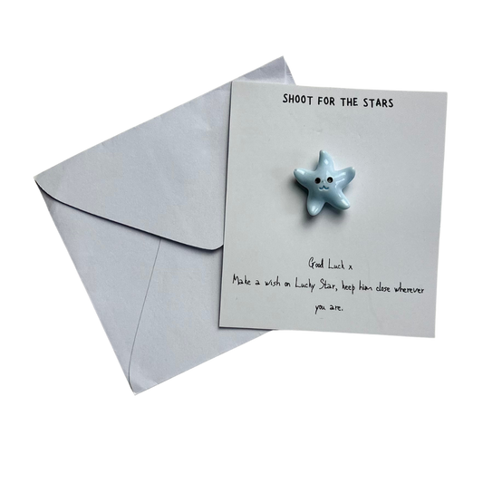 Shoot For The Stars Good Luck Card - Blue
