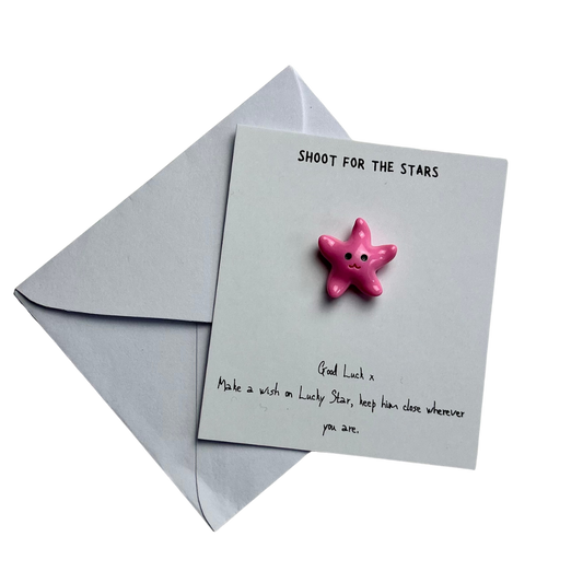 Shoot For The Stars Good Luck Card - Pink