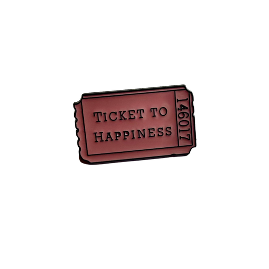 Ticket To Happiness Enamel Sign